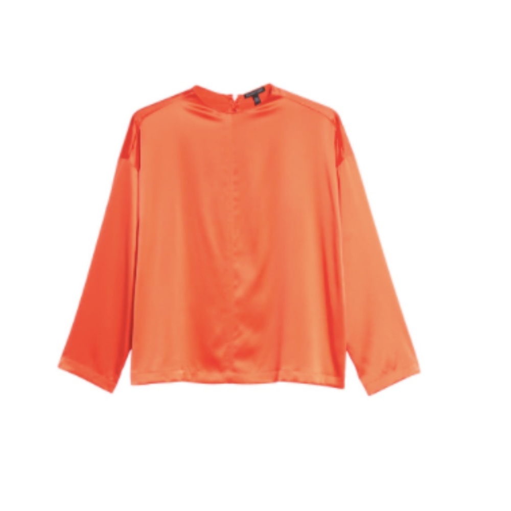 NWOT Eileen Fisher Funnel Neck Silk Top Small